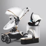 Aulon fast free delivery three-in-one stroller high landscape stroller shock-absorbing stroller high-end PU leather stroller