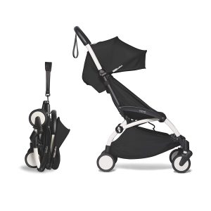 Babyzen YOYO2 Stroller - White Frame with Black Seat Cushion & Canopy