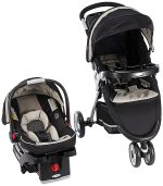 Graco FastAction Fold Sport Travel System | Includes the FastAction Fold Sport 3-Wheel Stroller and SnugRide 35 Infant Car Seat, Pierce