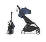 BABYZEN YOYO2 6+ Stroller - Black Frame with Air France Blue Seat Cushion & Canopy